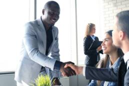 Job applicant having interview. Handshake while job interviewing