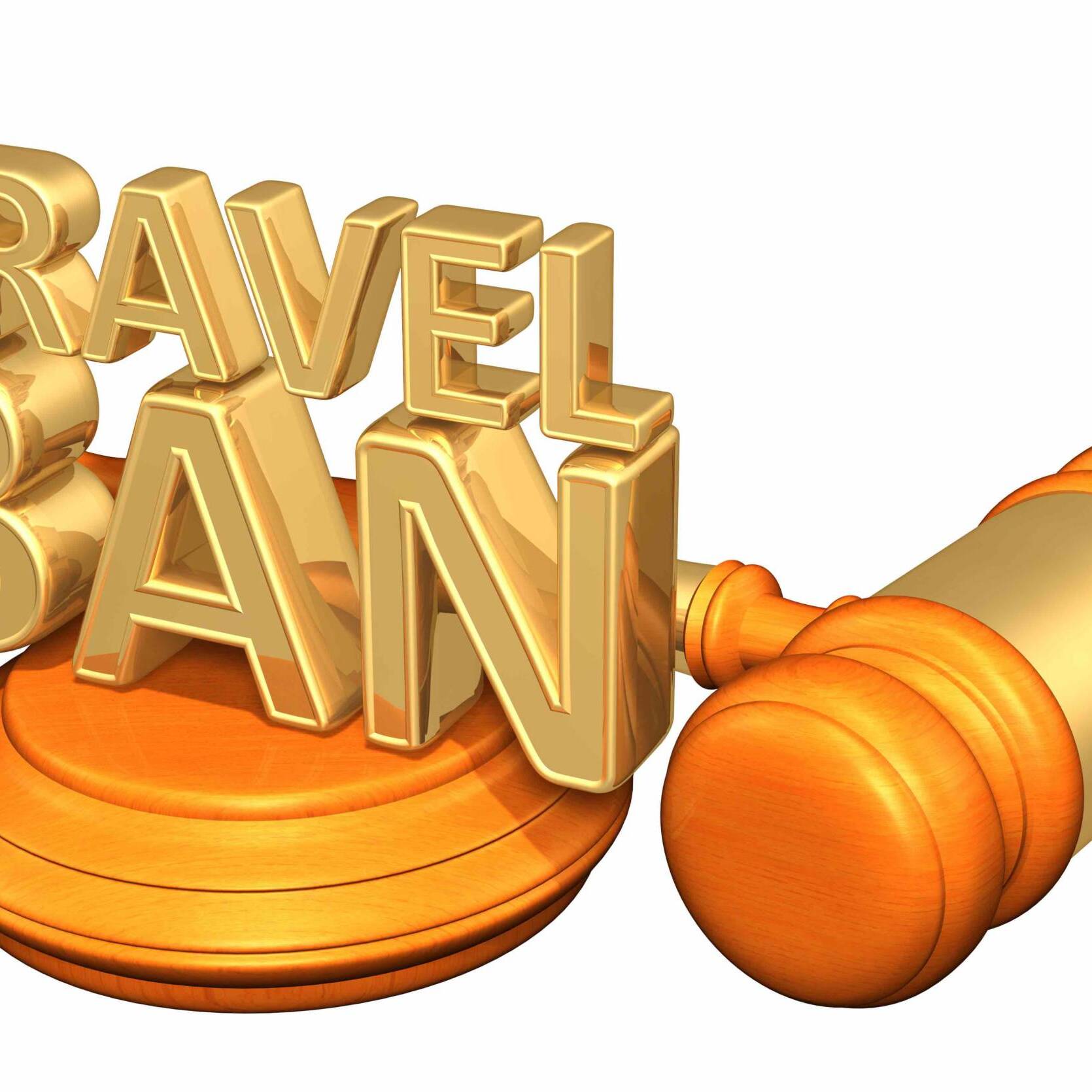 Travel Ban Law Legal Gavel Concept 3D Illustration