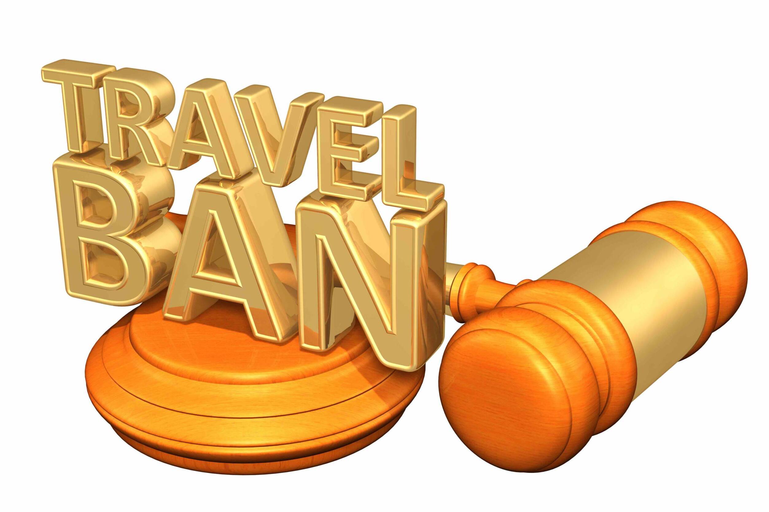 Travel Ban Law Legal Gavel Concept 3D Illustration