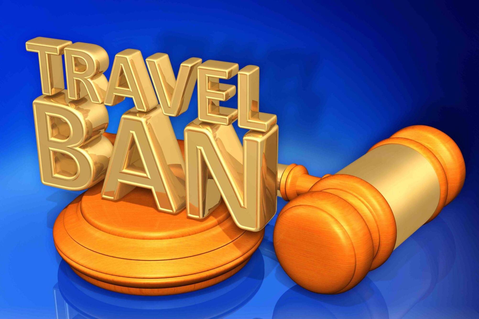 Travel Ban Law Legal Gavel Concept 3D Illustration