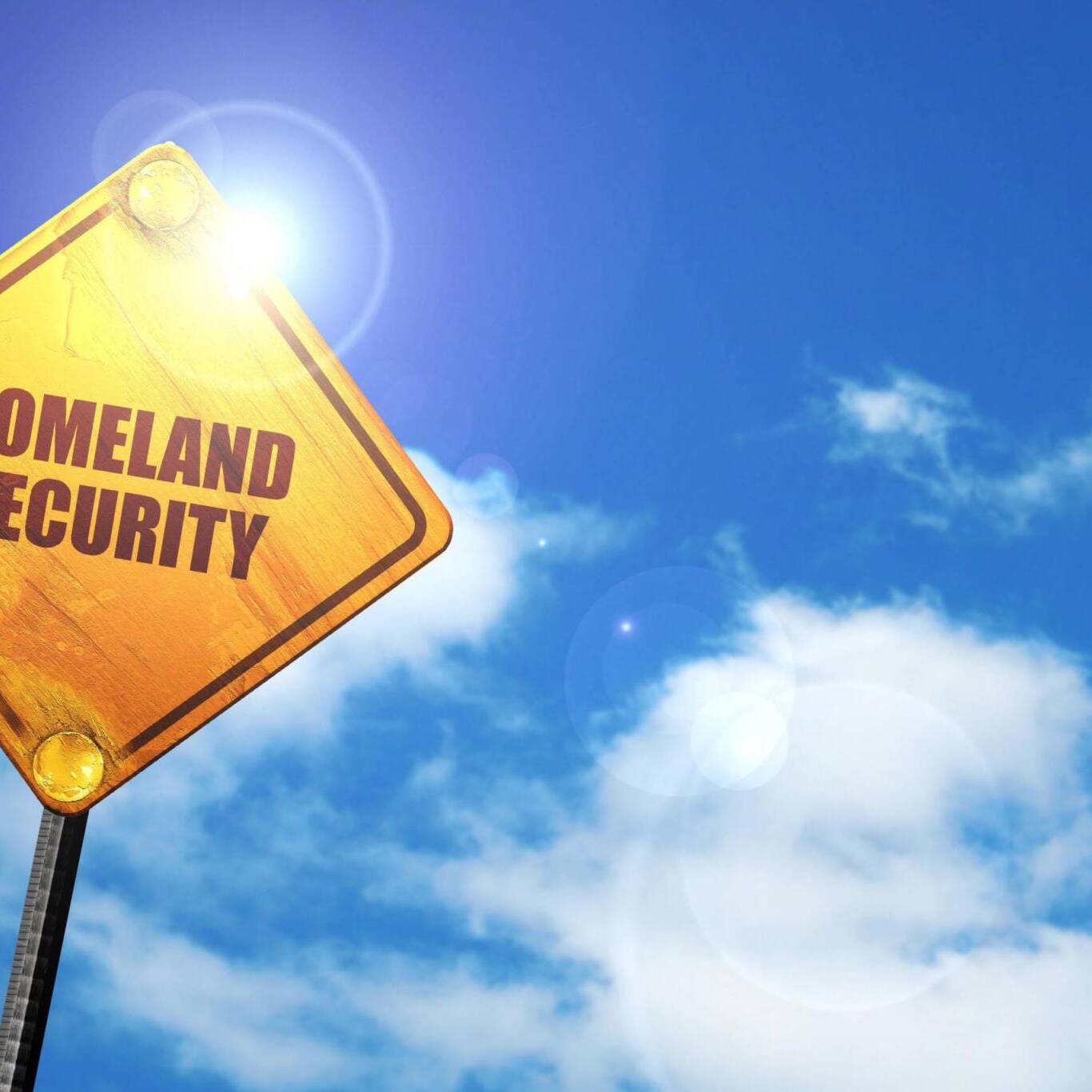 homeland security, 3D rendering, traffic sign