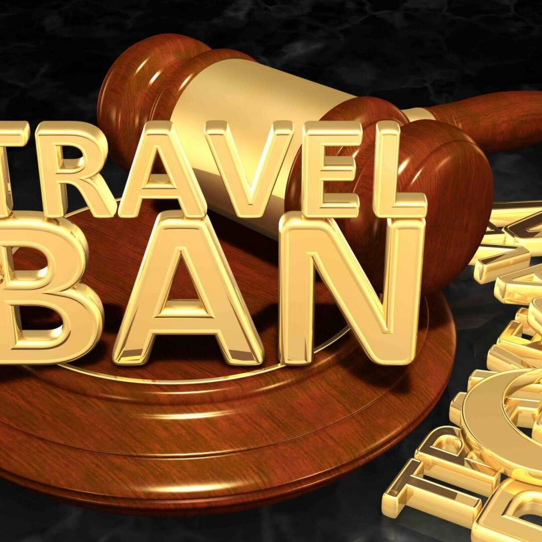 Law Concept Moving A New Travel Ban In With The Original 3D Character Illustration