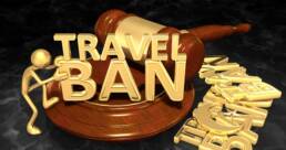 Law Concept Moving A New Travel Ban In With The Original 3D Character Illustration