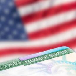 American permanent resident card, immigration concept