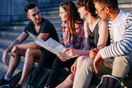 Group of people planning the journey