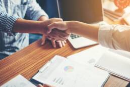 Business People Handshake Greeting Deal at work.