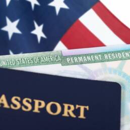 United States resident card, immigration concept