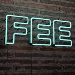 FEE Realistic Neon Sign on Brick Wall background