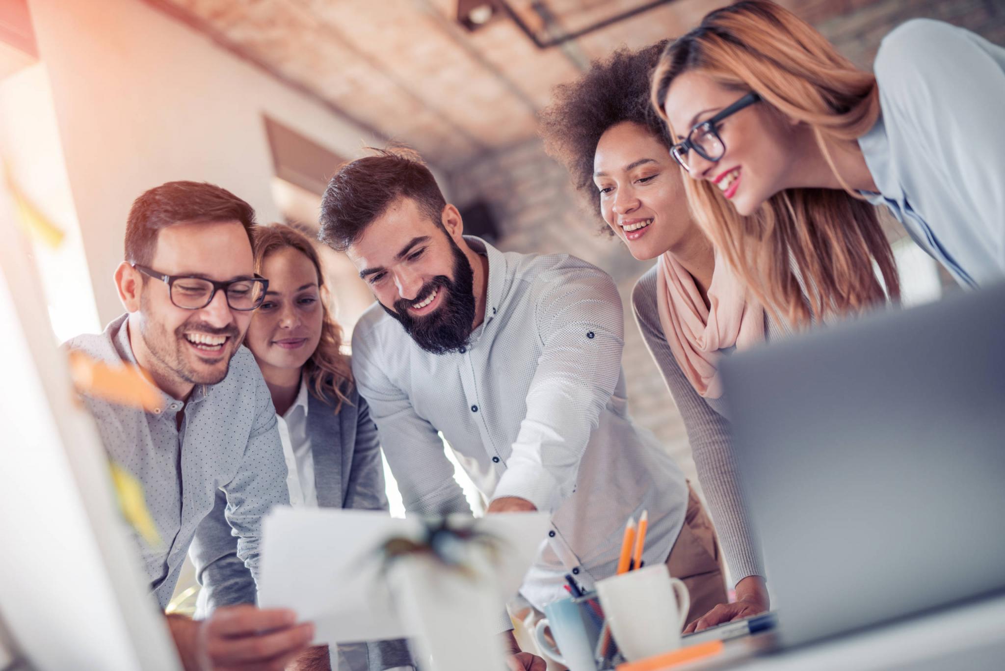 Young business people in modern office