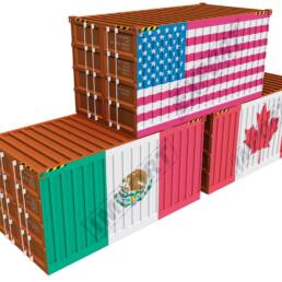 Cargo containers USA Mexico Canada