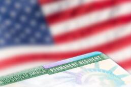 American permanent resident card, immigration concept