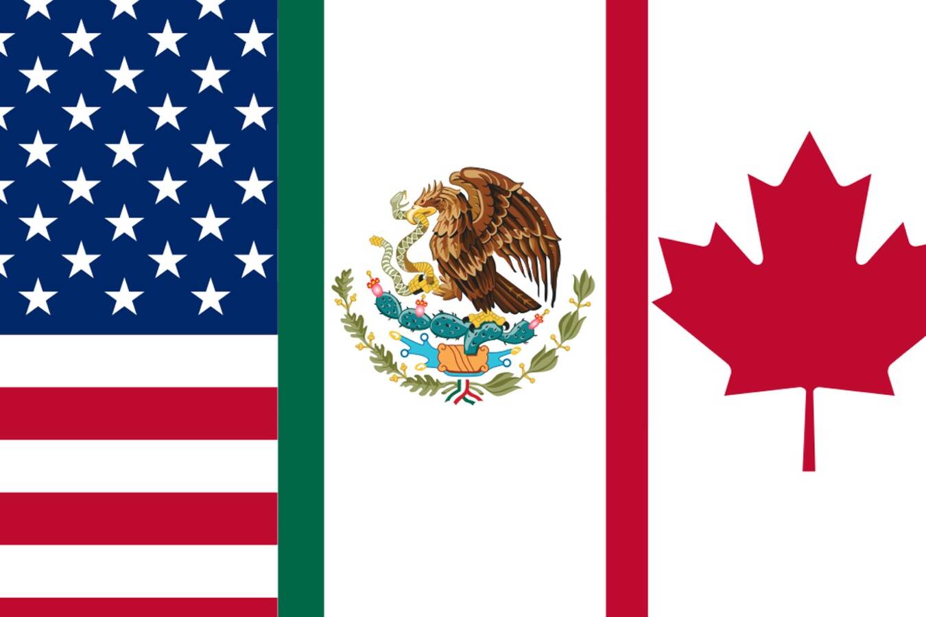 BIL NAFTA US Canada Mexico Flags2