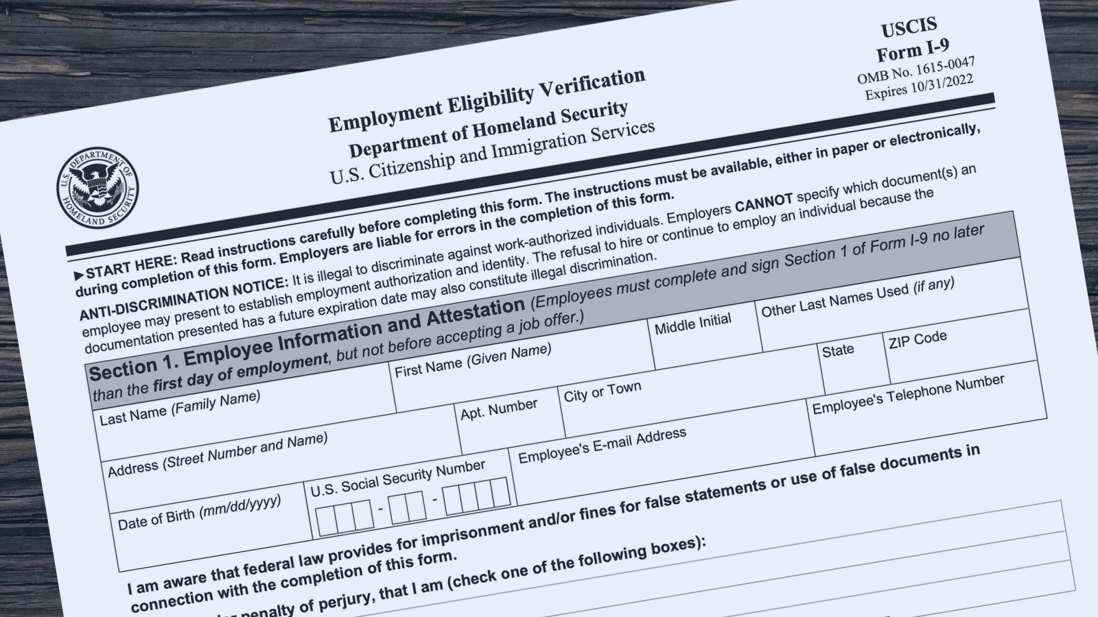 Updates To Form I 9 Employment Eligibility Verification Berardi Immigration Law 6957