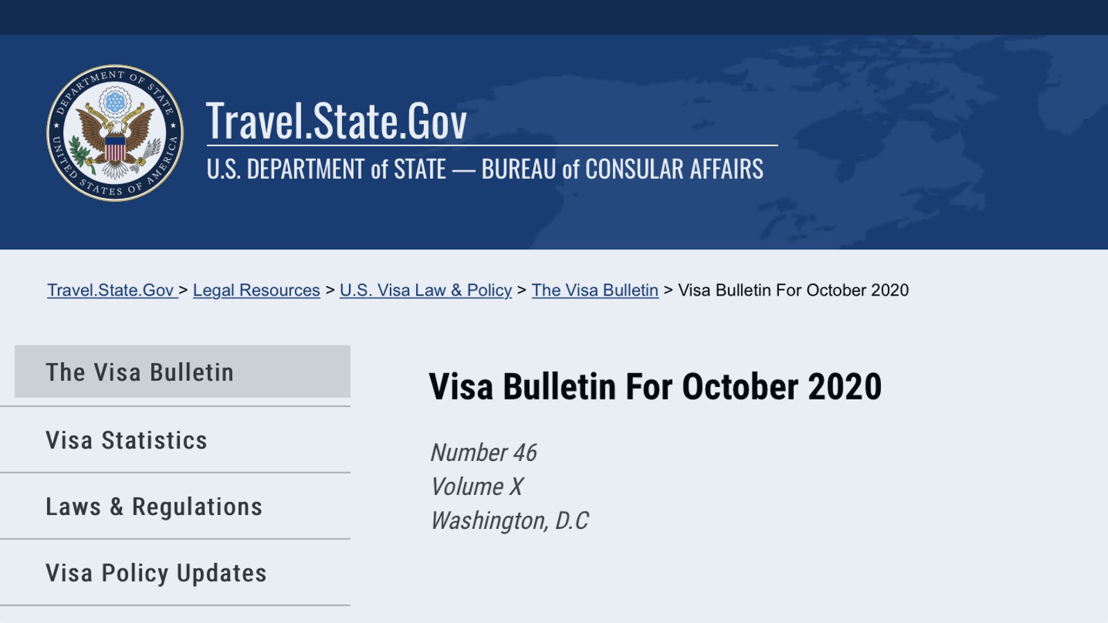 visa bulletin travel state