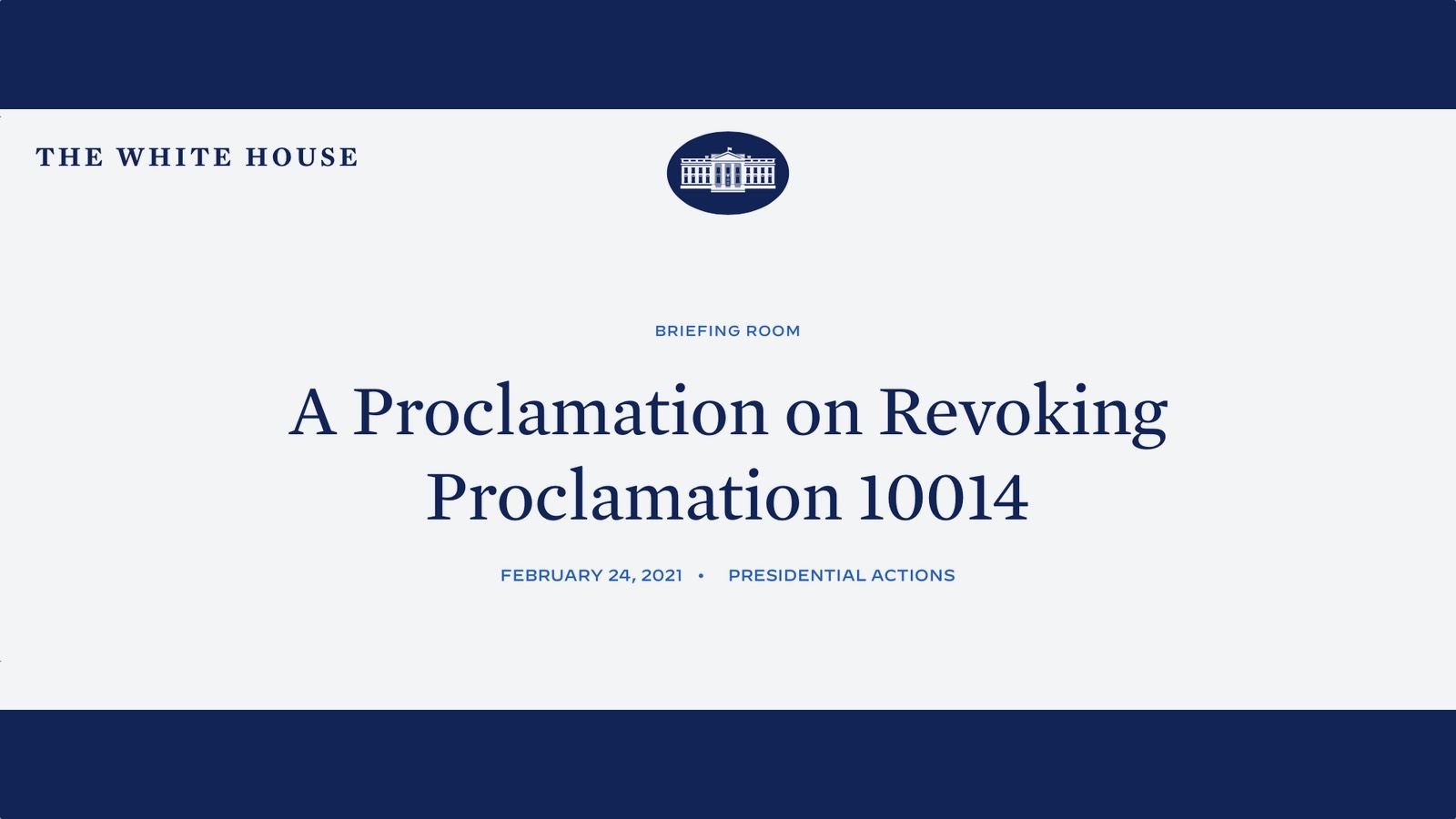 President Biden Revokes Proclamation 10014, Lifting Trump’s Ban On ...