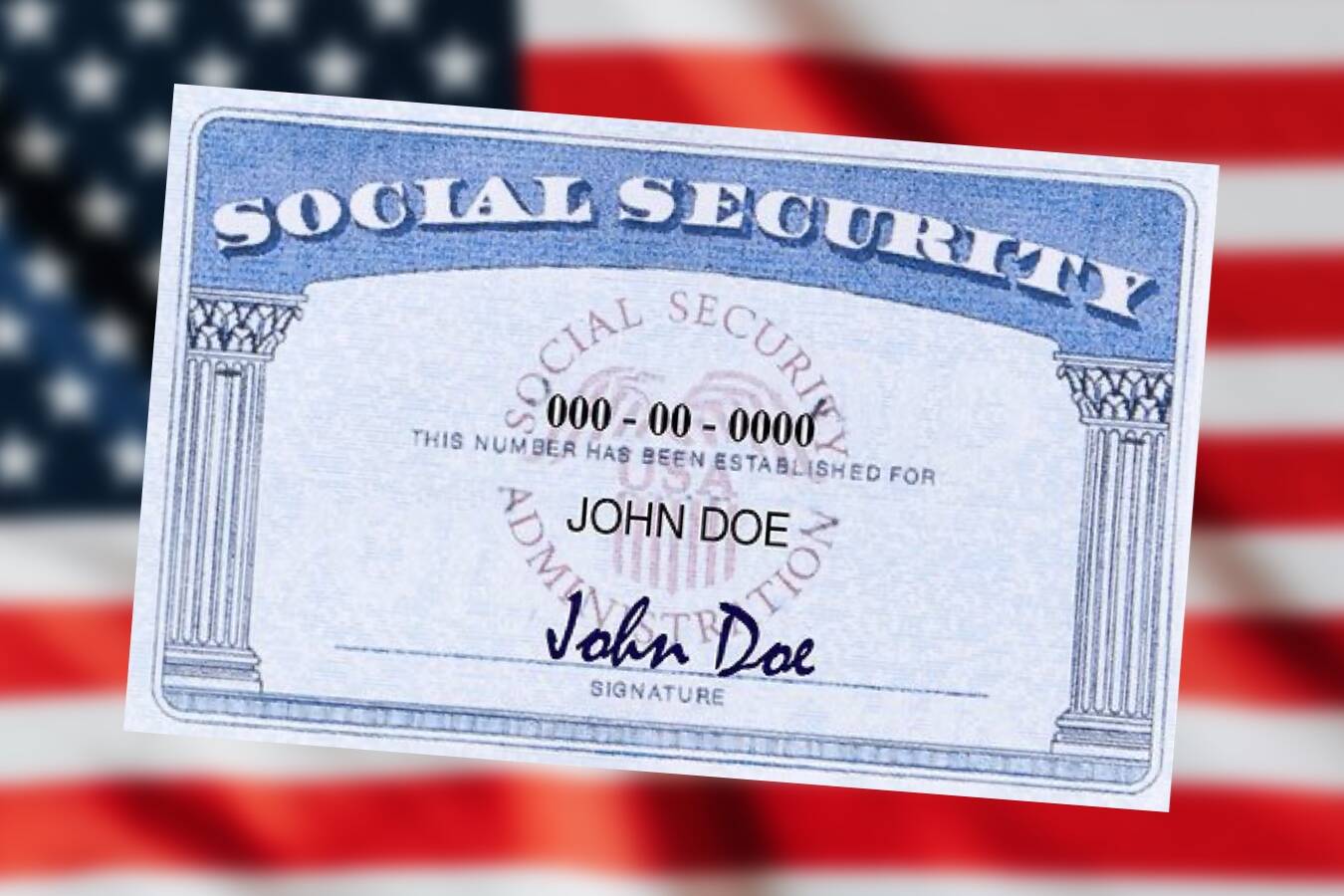 social security card over american flag