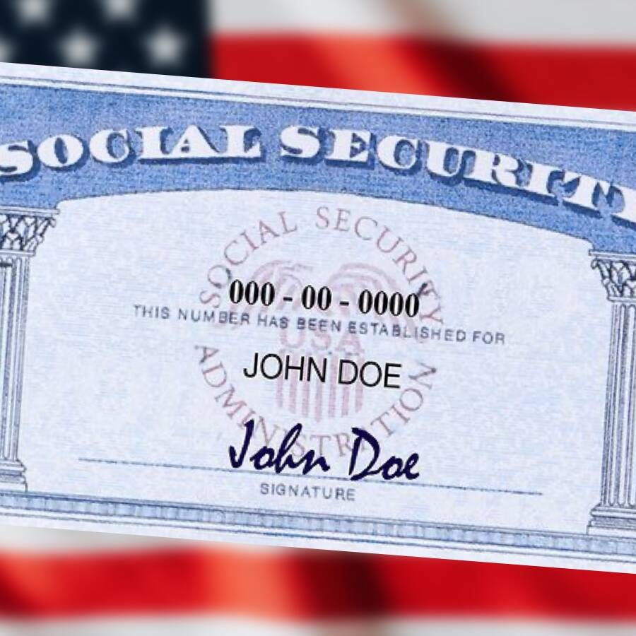 social security card over american flag